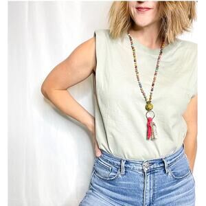 Sleeveless Green Top
